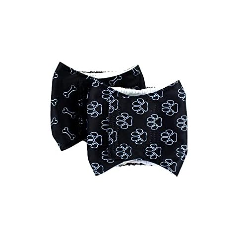 Reusable Male Dog Incontinence Nappies / Sanitary Wraps / Belly Bands - Pack of 2 : Absorbent, Strong & Washable : Older Dogs or Puppies (Paw & Bone, XS) Cover