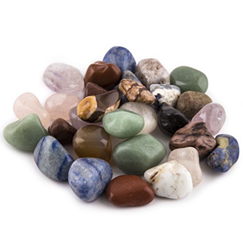 Crystal Allies Materials: 1lb Tumbled All Natural Assorted Stone Mix from Brazil - 1