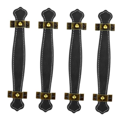 Beaupretty 4個 レザー製ワードローブ取っ手 柔らかく な革製キャビネットハンドル 食器棚ドア用耐久性引き出し取手