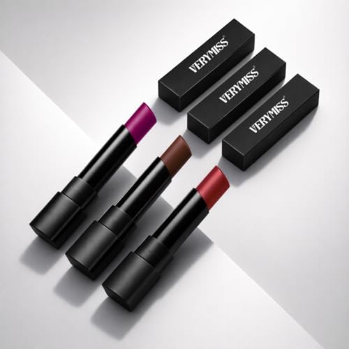 Verymiss Ultra Rich Matte Lipstick Set Of 3 I Lightweight I Smooth Aplication I Creamy Lipstick I Lipstick Set For Indian Skin Tone (Combo 2)