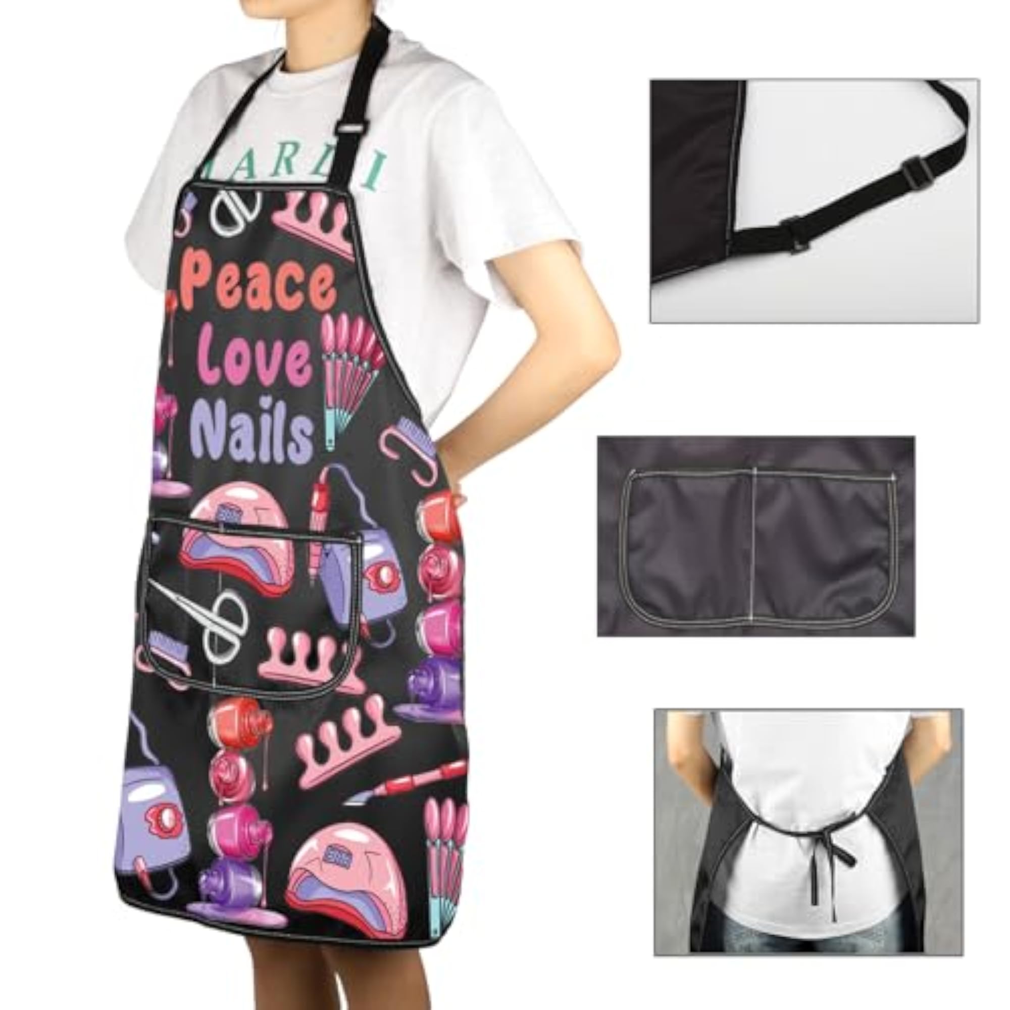 Funny Nail Art Gift Manicurist Apron with Pockets