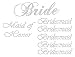 Lot of 7 Rhinestone Wedding Iron on Transfer (1 Bride) (1 Maid of Honor) (5 Bridesmaid)