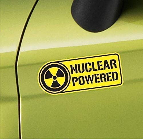 Nuclear Powered Vinyl Sticker - Radioactive Symbol Decal For EV / Hybrid / Car