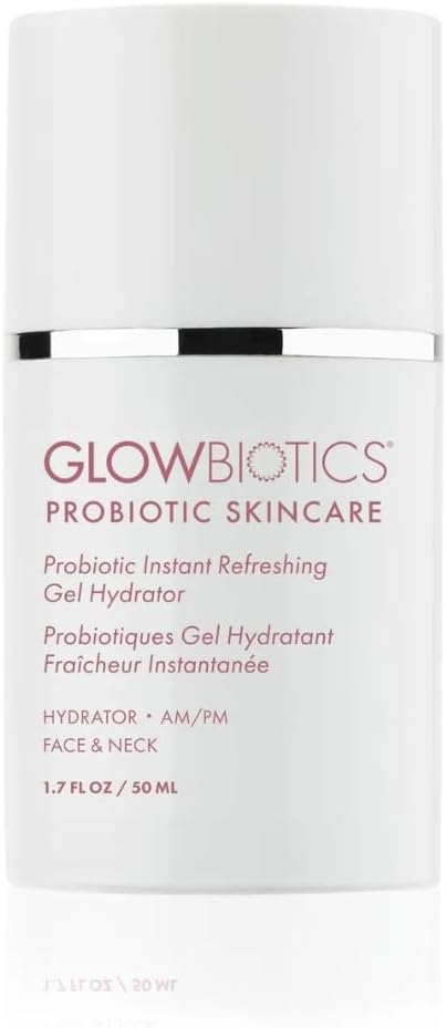 Glowbiotics Probiotic Instant Refreshing Gel Hydrator: Lightweight Moisturizer for Oily Skin, Restores Barrier & Calms Irritation with Vitamin C & Aloe Vera