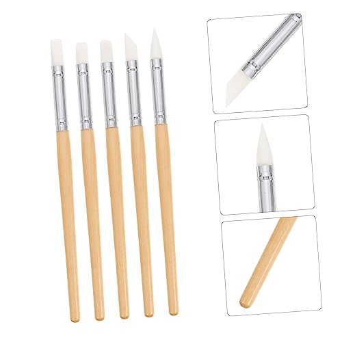 CIMAXIC 5pcs Ceramic Silicone Pen Portable Clay Tools Portable Tool Kit Household Sculpture Pens Household Polymer Clay Tools Clay Tool Kit Clay Dotting Tool Clay Supply - Thumbnail 3
