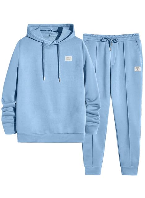 JMIERR Mens Hoodie Sweatpants Set Tracksuit Casual 2 Piece Outfits, L