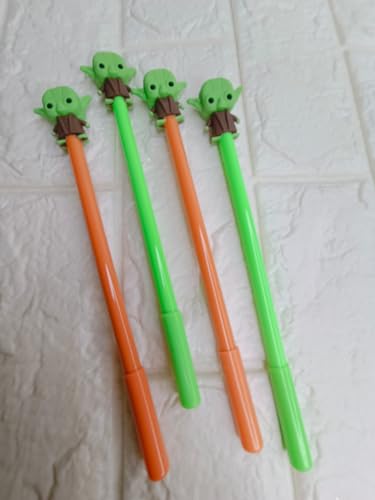 Image of Gifts- Yoda Gel Pen Set with Comfortable Grip For Smooth Writing | Kids Adults Student Office Supplies Set of 4 Black Ink