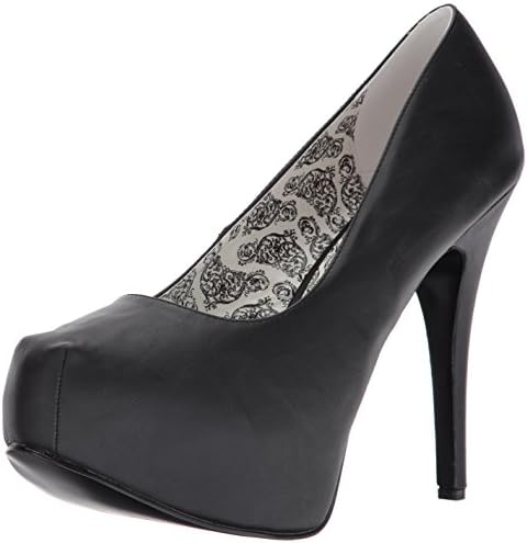 Pleaser Pink Label Women's Tee06w/Bpu Platform Pump, Black Faux Leather, 13 M US