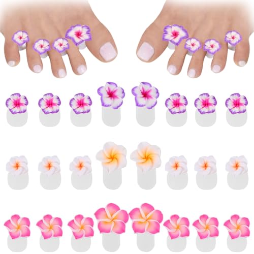 PYRUVAE 24 Piezas Separador Dedos Pie de Manicura,Separador Dedos Pie Silicona Suave en Forma de Flor y Corazón para Esmalte de Uñas,Separador Dedos Pie Pedicura,Toe Spacer Prácticos para Mujere