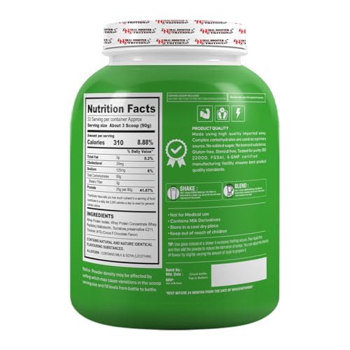 Image of Animal Booster Nutrition Maha Mass Gainer, 25 Grams of Protein in 90gm of Serving Helps in Gain Weight, Build Muscle & Fuel Energy - Kesar Pista Flavor (33 Servings /3KG)