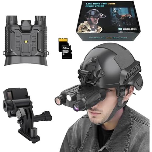 Military Grade Night Vision Goggles, 1312FT Night Vision Binoculars for Adults, 7 Levels Infrared 8 X Digital Zoom, Compatible with Tactical Fast MICH Helmet, Include 32GB SD Card