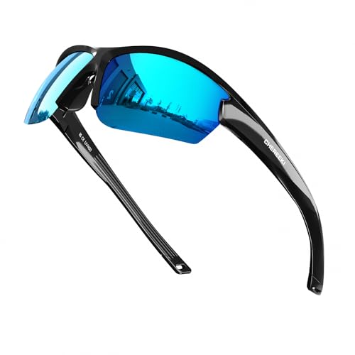 CHEREEKI Gafas de Sol Deportivas, Gafas Deportivas Hombre Mujer Polarizadas con Protección UV400 para Running Ciclismo Conducción Pesca