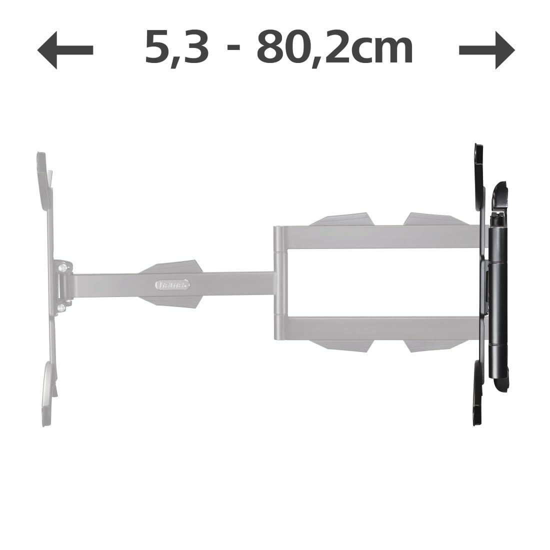 Hama | Soporte de Pared para TV Giratorio. (Soporte TV articulado Brazo Largo 165 cm, vesa hasta 400x400, Extensible, inclinable, para Pantallas 32 a 65 Pulgadas) Negro