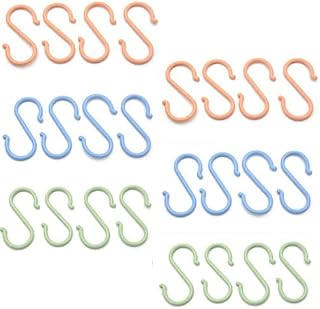 24 Pcs Plastic S Shaped Hook Hanger Towel Clothes Hanging Hook Multi Purpose Hook for Kitchen Bedroom Bathroom Office
