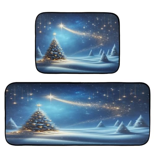 Christmas Winter Sparkle Memory Foam Anti-Fatigue Mat Waterproof