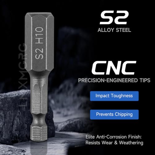 Image of 11PCS Hex Head Allen Wrench Drill Bit Set,Metric Hex Bit Set,1 /4 Inch Square Shank Impact CNC Machined Screwdriver Bits(50mm)