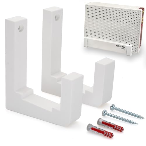 Uchwyt ścienny do FritzBox 6690 Cable 6590 6591 do AVM FritzBox Cable kabel - dwie sztuki wraz z materiałem mocującym