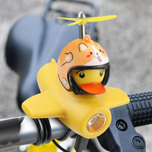 Campana de pato para bicicleta con luz recargable para paseos nocturnos seguros 2