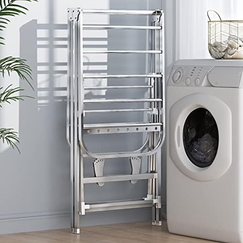 This Foldable Clothes Drying Rack Foldable Portable Space Saving Clothes Drying Rack,Aluminium Alloy Drying Rack，Collapsible Clothes Drying Rack with Casters, Windproof Hanging Holes