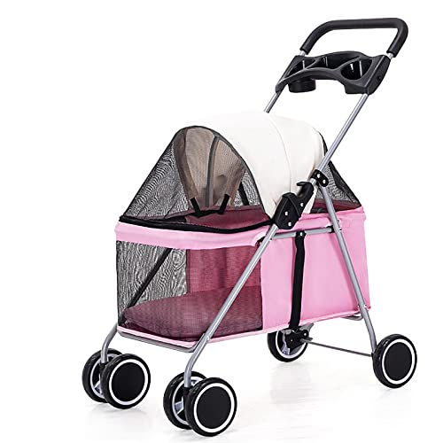 FOURPAW Haustier-Kinderwagen Mit Vollfenster - 360° Mesh Für Katzen & Hunde