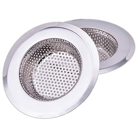 CORNERJOY 4.5 Inch Diameter Rim Heavy Duty Stainless Steel Kitchen Sink Basket Strainer, Large (Pack of 2) Cover