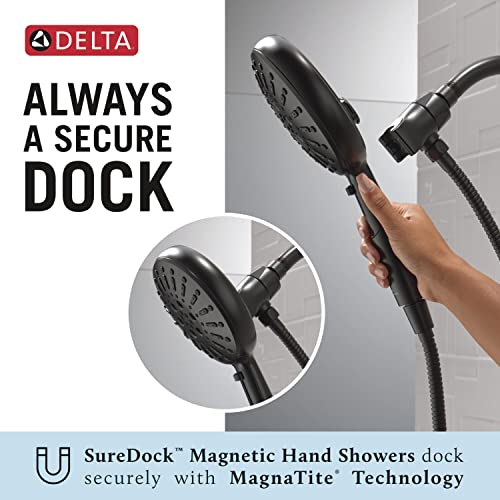 Delta Faucet 7-Spray SureDock Magnetic Shower Head with Handheld Spray, Black Shower Head with Hose, Showerheads & Handheld Showers, Handheld Shower Heads, Hand Shower, Matte Black 59410-BL-PK - image 4