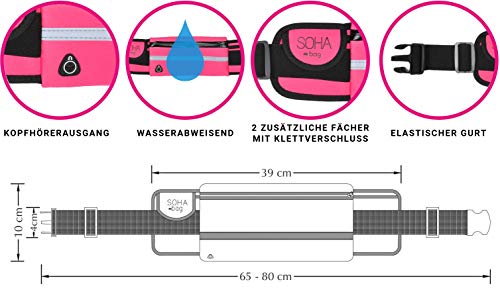 SOHA Bag platte heuptas voor sport, vrije tijd en reizen, waterafstotende riemtas, extra plat met perfecte pasvorm… - Image 5