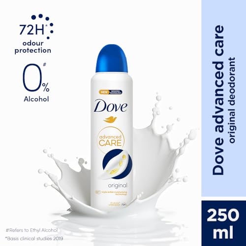 Image of Dove Advanced Care Original Deodorant for Women | 72H Odour Protection | 0% Alcohol | Triple Moisturising Technology | 250 ML
