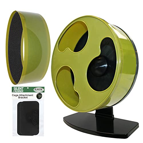 Silent Runner Leise Laufrad + Ständer - 30 cm (Grün) für Igel und Hamsters Cover