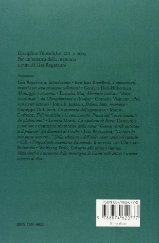 Discipline Filosofiche. Per Un'estetica Della Memoria (2003) (Vol. 2) - 2