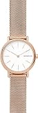 Skagen Signatur Lille Watch for Women, Movimento al quarzo a due lancette in tonalità oro rosa con cinturino in acciaio inossidabile o in pelle, 30 mm, Tono oro rosa e bianco