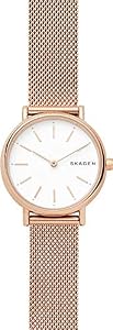 Skagen Signatur Uhr für Damen, Quarzwerk mit Edelstahl- oder Lederarmband, Roségoldton und Weiß, 30MM