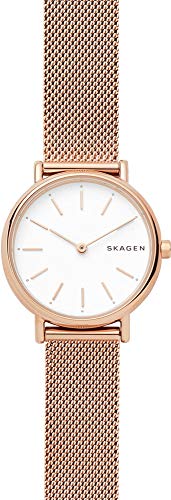 Skagen SKW2694 Damski Analogowy Zegarek Kwarcowy z Bransoletką, 30 mm, Biały, Różowe Złoto
