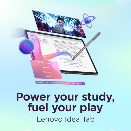 Image of Lenovo 11 inch 2.5K Tablet for Students, 90Hz IPS Touchscreen, MediaTek Dimensity, 4GB RAM, 384GB (UFS+SD) Storage, Android 15, Dolby Atmos Speakers, Up to 12Hr Battery, Included Stylus Pen & Folio Case