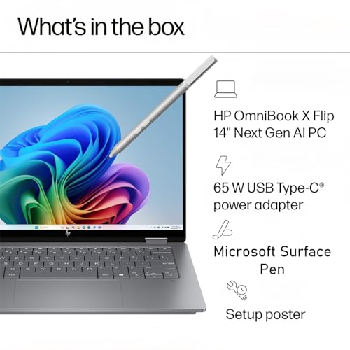 2025 New Envy x360 2-in-1 Laptop, OmniBook X Flip 14" Touchscreen 2K IPS, AMD Ryzen AI 7 350, 24GB LPDDR5X RAM, 1TB Gen 4 SSD, Copilot AI, WiFi 6E, PDG HDMI Cable, US Version KB, Win 11 Pro - Notebook - Immagine 6