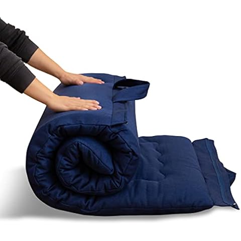 Colchón futón plegable MAXYOYO, azul marino, 90 x 190 cm Cover