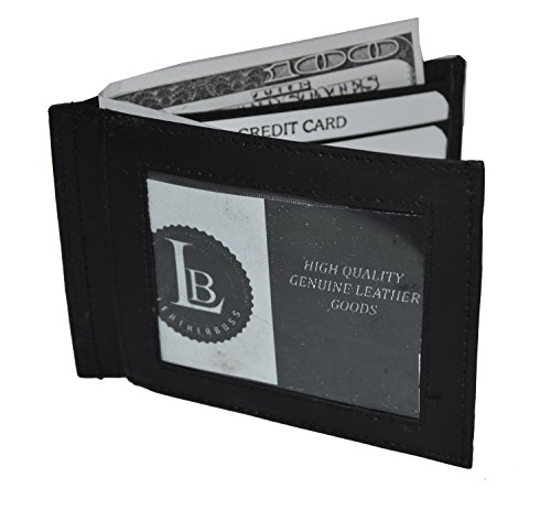 LeatherBoss Men's Super Slim Wallet With Outside ID And Back Pocket