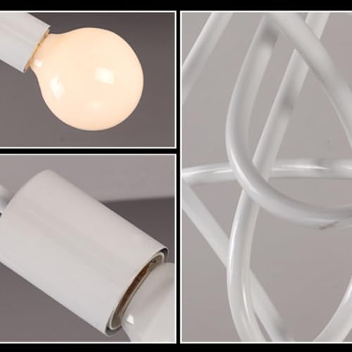 Plafonnier industriel E27 blanc à 5 têtes au design moderne de 65cm - 2