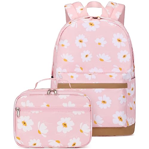 Joyfulife Daisy Backpacks for Girls Lightweight School Backpack with Lunch Box Water Resistant Bookbags for Elementary Students - Main Image