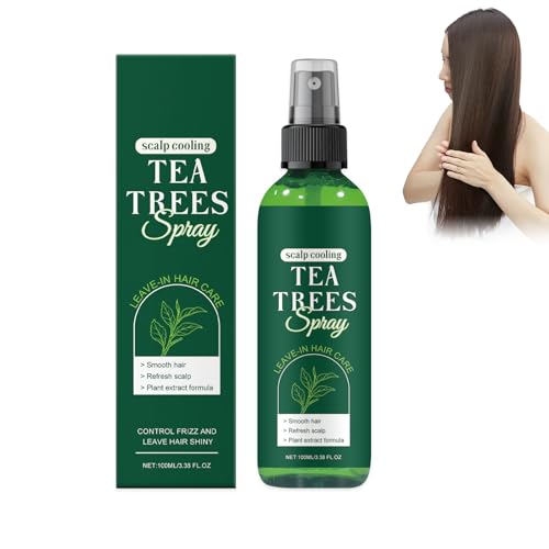 Teebaumöl ohne Wäsche Haarpflegespray – nicht fettig und ideal für verschiedene Haararten – Wash Free Teebäume Pflege Haarspray zur Beruhigung trockener, juckender Kopfhaut und gegen Schuppen