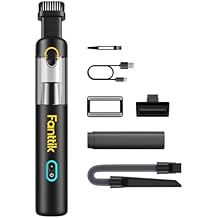 Fanttik Slim V8 Mate Cordless Car Vacuum Suction Power 12000Pa, Portable Mini Vacuum with Flexible Hose and Pet Brush, Type-C Charge, Portable for Car, Office Desk, Keyboards, Black