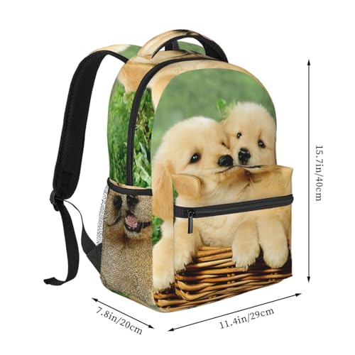 Mochila para laptop con estampado de cachorro impermeable y lavable para el día a día 2