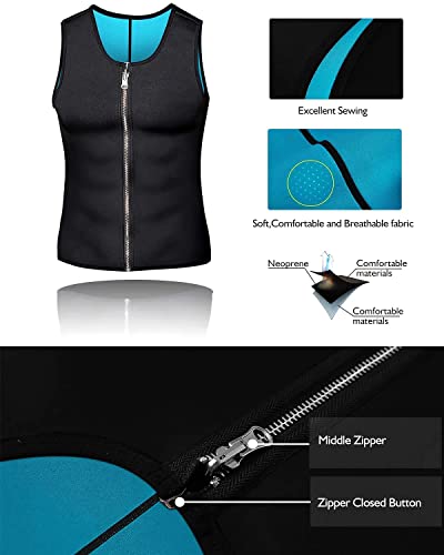 Nonecho Men Sauna Vest Hot Sweat Waist Trainer Corset Neoprene Tank Top Shapewear Slimming Shirt Workout Suit #TOP1