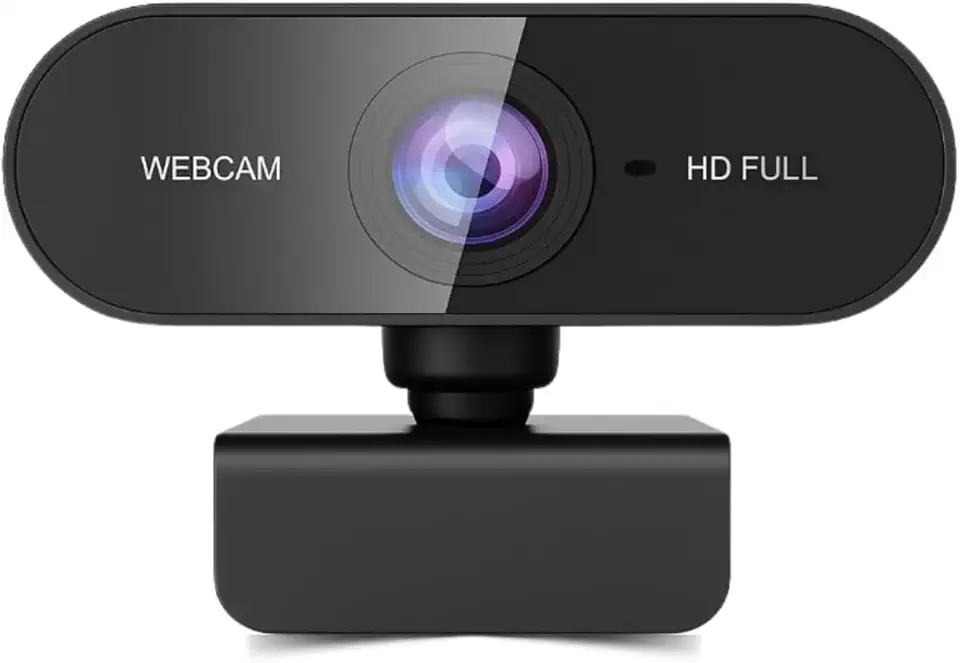 Webcam Full HD 1080p, Câmera USB 2.0 com Microfone Integrado, Rotação 360 Graus para Videoconferência, Streaming, Home Office, Aulas online Plug and Play