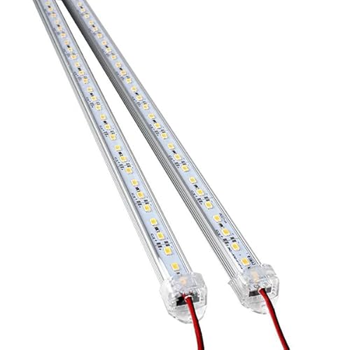 IWOWHERO 2pièces Bande Lumineuse LED Rigide DC Barre Lumineuse Aluminium Étanche LEDs SMD Lumière Blanche pour Décoration Et Éclairage De Voiture