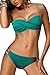 JFAN Vintage Femme Maillot de Bain Deux Pièces Elégant Amincissante Push Up Bikini Tribal Print Ensemble de Bikini avec Ceinture Dorée,Vert Clair,L