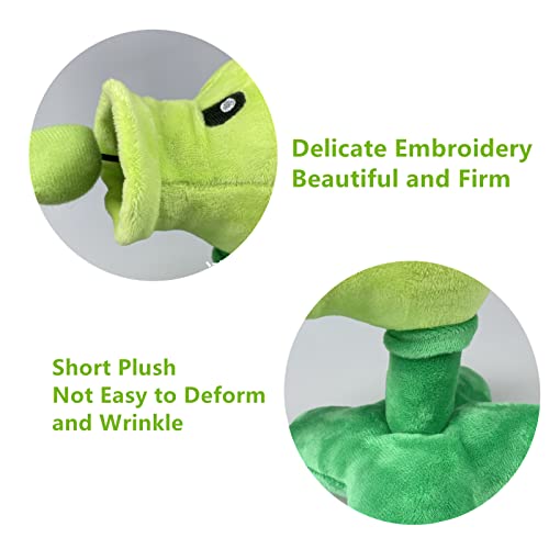 Basherise 8" 1 Pcs Pvz Plant And Zombies Plush Toy Stuffed Soft Doll, Plant Pea Plush Figure Toy New #TOP3