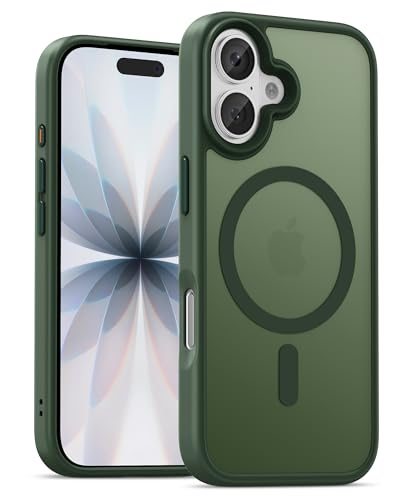 Image of UNBREAKcable For iPhone 17 Case for MagSafe, Full Camera Protection, Built-in Magnetic Ring, Shockproof, Scratch-Resistant, Translucent Matte Mobile Phone Case for iPhone 17 Case 6.3 Inch, Dark Green