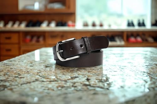 Bisonzo Mens Premium Full Grain Thick Leather Belt for Everyday Use4