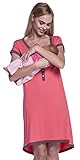Schickes umstandsmoden von Happy Mama: Still-Nachthemdchen in hochwertiger Jersey-Qualität mit Kontrastdetails.